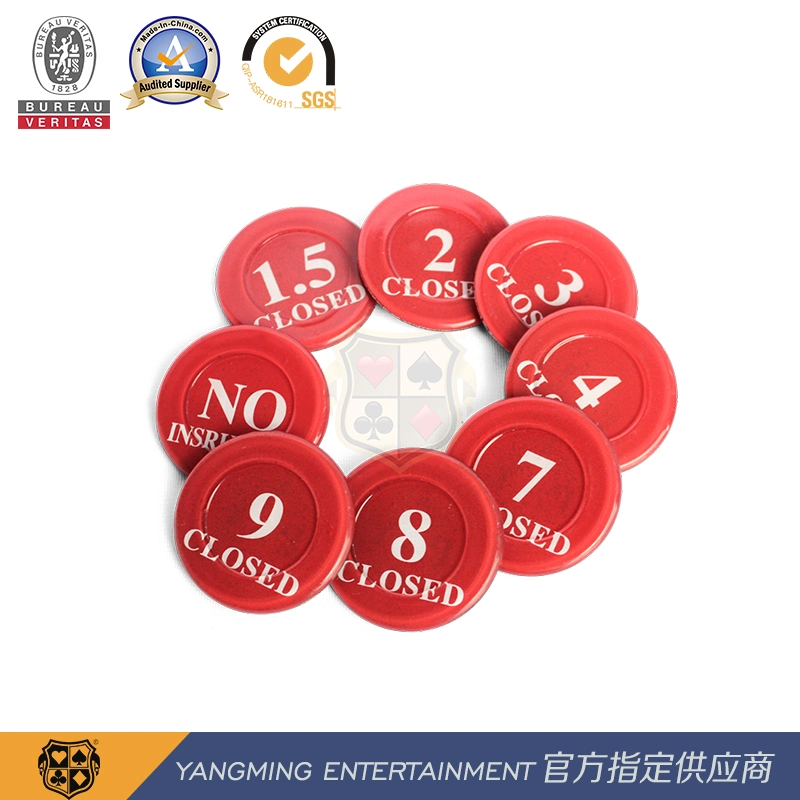 Acrylic Crystal Custom 40mm Red and Black Two-Color Printing Niu Niu Gambling Table Betting Insurance Code Chips Ym-Nc01